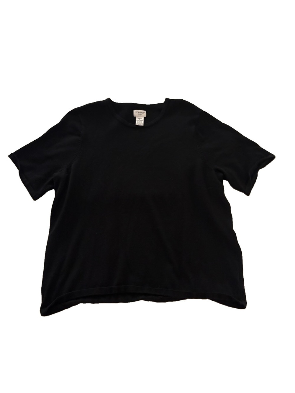 Liz Baker Black Short Sleeve Crewneck Sweater